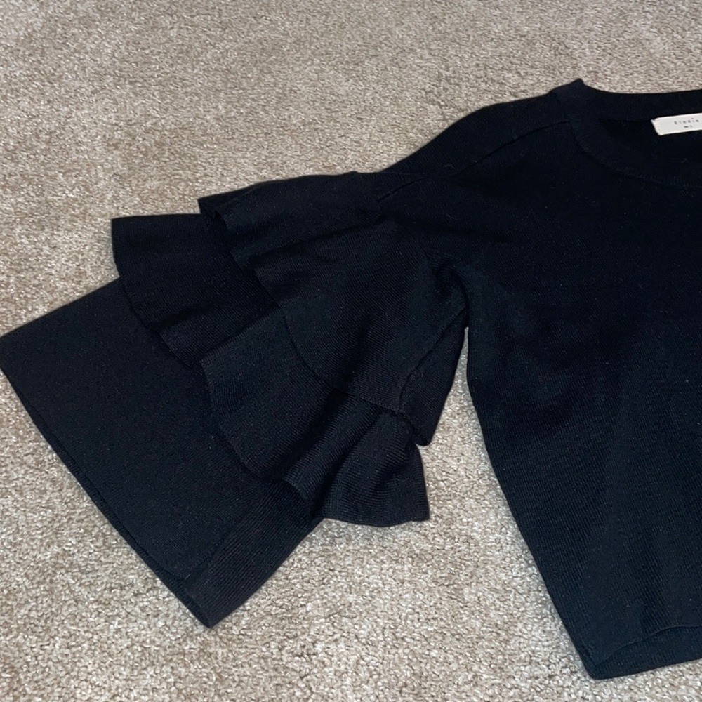 Bell Sleeved Cropped Sweater
